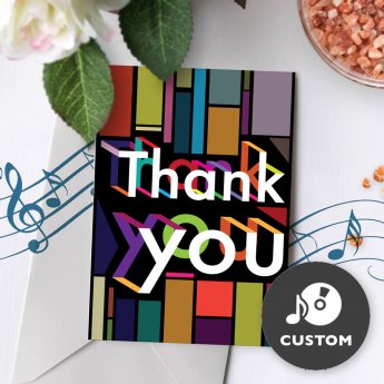 bold thank you greeting card custom sound