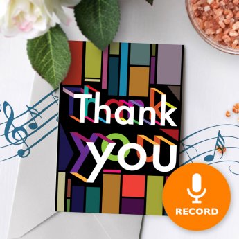 bold thank you greeting card recordable