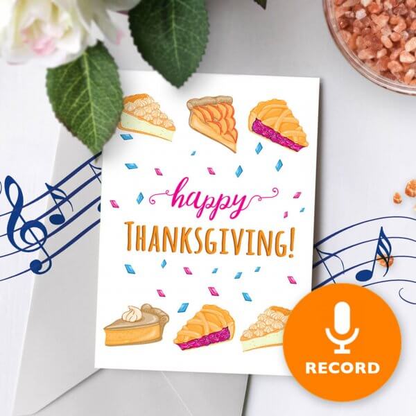 happy thanksgiving card recordable